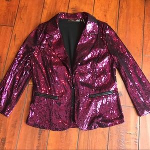 🔴 Maroon Sequin Blazer